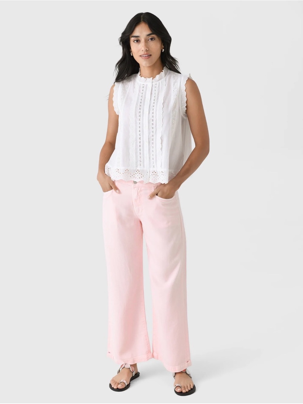 XiRENA Light Pink Wide-Leg High-Rise Jeans MEDIUM
